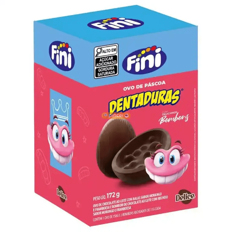 Ovo de Páscoa Fini Dentadura Chocolate ao Leite 172g - Delice