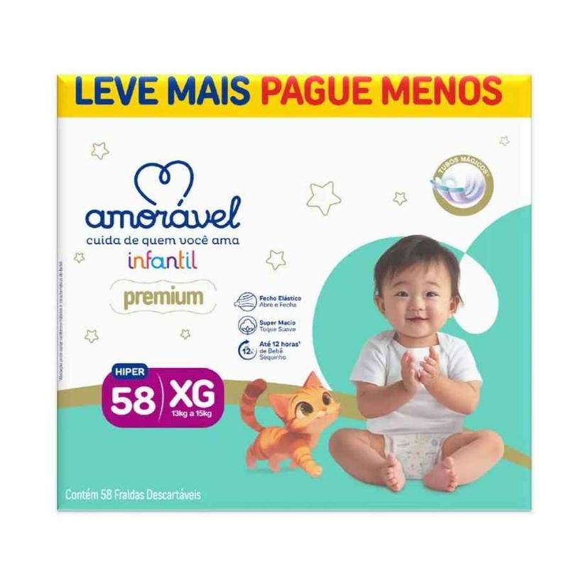 Fralda Amorável Premium Xg 58 Unidades